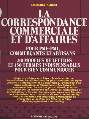 cover image of Correspondance commerciale et d'affaires